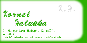 kornel halupka business card